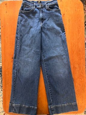 Lee Wide-Leg Blue Denim Jeans With Wide Hem
